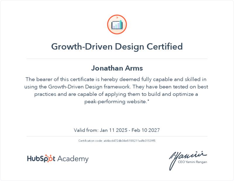 HubSpot Growth-Driven Design Certification